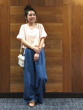 「3can4on（サンカンシオン）のアイテム（サンダル）」を使った、h1203iさん（レディース・148cm）の春コーディネート