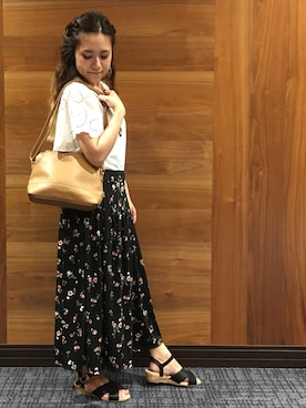 「3can4on（サンカンシオン）のアイテム（サンダル）」を使った、h1203iさん（レディース・148cm）の夏コーディネート