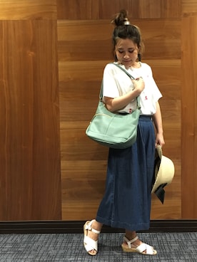 「3can4on（サンカンシオン）のアイテム（サンダル）」を使った、h1203iさん（レディース・148cm）の夏コーディネート