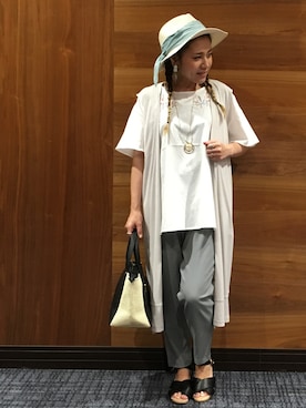 「3can4on（サンカンシオン）のアイテム（サンダル）」を使った、h1203iさん（レディース・148cm）の夏コーディネート