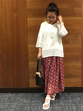 「3can4on（サンカンシオン）のアイテム（サンダル）」を使った、h1203iさん（レディース・148cm）の夏コーディネート