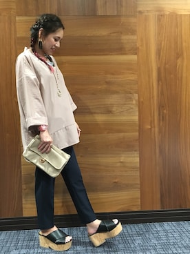 「ストライプパンツ」｜「アイテム（アンサンブル）」を使った、h1203iさん（レディース・148cm）の夏コーディネート