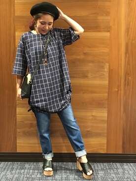 「3can4on（サンカンシオン）のアイテム（ワンピース/ドレス）」を使った、h1203iさん（レディース・148cm）の夏コーディネート