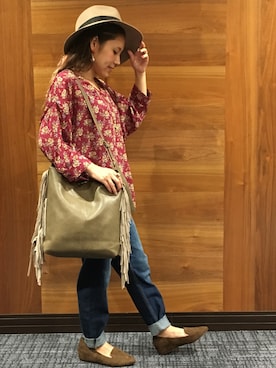 「3can4on（サンカンシオン）のアイテム（帽子）」を使った、h1203iさん（レディース・148cm）の秋コーディネート
