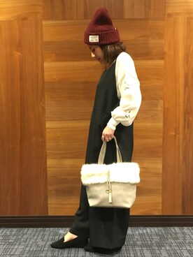 「3can4on（サンカンシオン）のアイテム（サロペット/オーバーオール）」を使った、h1203iさん（レディース・148cm）の秋コーディネート