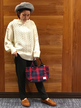 「3can4on（サンカンシオン）のアイテム（帽子）」を使った、h1203iさん（レディース・148cm）の秋コーディネート