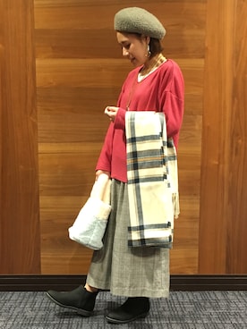 「3can4on（サンカンシオン）のアイテム（帽子）」を使った、h1203iさん（レディース・148cm）の冬コーディネート
