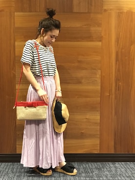 「3can4on（サンカンシオン）のアイテム（帽子）」を使った、h1203iさん（レディース・148cm）の春コーディネート