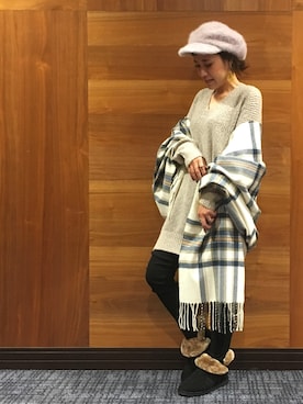 「ゆるニット」｜「アイテム（チュニック）」を使った、h1203iさん（レディース・148cm）の秋コーディネート