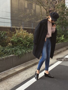 「murua」｜「アイテム（ブーティ）」を使った、草野春香さん（レディース・170cm）の冬コーディネート