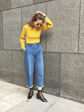 「murua」｜「アイテム（ブーティ）」を使った、草野春香さん（レディース・170cm）の冬コーディネート