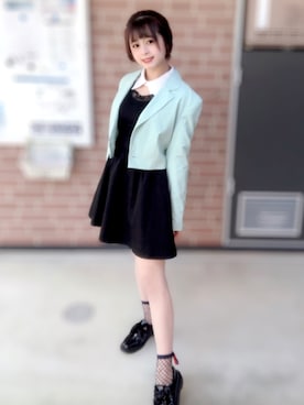 「BUBBLES（バブルス）のアイテム（ワンピース/ドレス）」を使った、mio*さん（レディース・152cm）の秋コーディネート