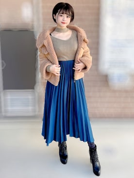 「REDYAZEL（レディアゼル）のアイテム（ブルゾン）」を使った、mio*さん（レディース・152cm）の冬コーディネート