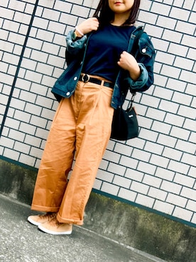 「夏秋ミックス」｜「アイテム（ジャケット/アウター）」を使った、りおんぐさん（レディース・150cm）の秋コーディネート