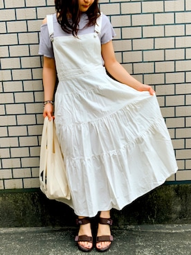 「ABITOKYO（アビトーキョー）のアイテム（オールインワン・サロペット）」を使った、りおんぐさん（レディース・150cm）の夏コーディネート