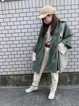 「春カラー」｜「アイテム（キャスケット）」を使った、りおんぐさん（レディース・150cm）の春コーディネート