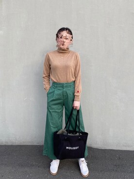 「MILKFED.（ミルクフェド）のアイテム（ニット/セーター、ベージュ系）」を使った、sakiさん（レディース・163cm）の春コーディネート