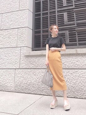 Tomomi  Shimozatoさんの「WOMEN ロングタイトスカート」を使ったコーディネート