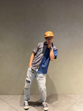 「UNDEFEATED （アンディフィーテッド）のアイテム（キャップ）」を使った、RayRayさん（メンズ・170cm）の秋コーディネート