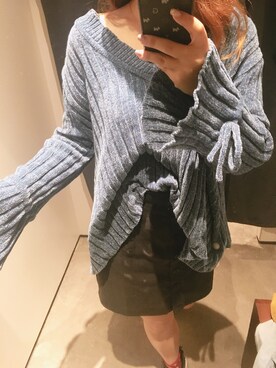 「URのアイテム（ニット/セーター、シルバー系）」を使った、momoco_0130さん（レディース・155cm）の秋コーディネート