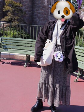 「srift tokyoのアイテム（ジャケット/アウター、ブラック系）」を使った、misaki さん（レディース・159cm）の春コーディネート