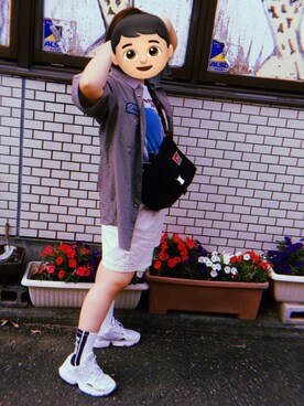 「bigtimeのアイテム（シャツ/ブラウス、ブラック系）」を使った、misaki さん（レディース・159cm）の夏コーディネート