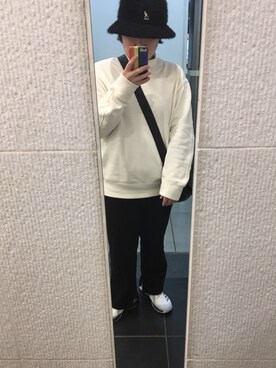 「KANGOL（カンゴール）のアイテム（帽子、ブラック系）」を使った、misaki さん（レディース・159cm）の秋コーディネート