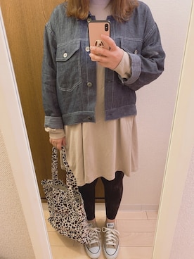 「アイテム（デニムジャケット）」を使った、ayuさん（レディース・162cm・20代）の春コーディネート