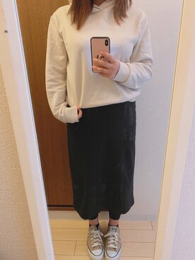 「H&M（エイチ・アンド・エム）のアイテム（パーカー）」を使った、ayuさん（レディース・162cm）の春コーディネート