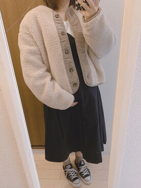 「DHOLIC（ディーホリック）のアイテム（その他アウター）」を使った、ayuさん（レディース・162cm）の冬コーディネート