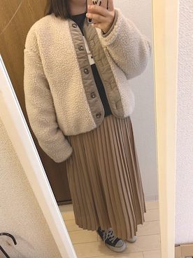 「DHOLIC（ディーホリック）のアイテム（その他アウター）」を使った、ayuさん（レディース・162cm）の冬コーディネート