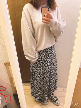 「スーパーオーバーサイズスウェット」｜ayuさん（レディース・162cm）の春コーディネート