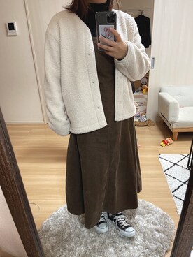 「FREE'S MART（フリーズマート）のアイテム（ジャンパースカート）」を使った、ayuさん（レディース・162cm）の冬コーディネート