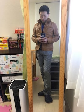 「アイテム（ブルゾン）」を使った、Mzakiさん（メンズ・166cm・30代）の冬コーディネート