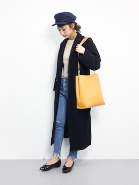 「MERCURYDUO（マーキュリーデュオ）のアイテム（デニムパンツ）」を使った、teraさん（レディース・164cm）の冬コーディネート