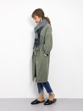 「Ungrid（アングリッド）のフレイドヘムストスリ（デニムパンツ）」を使った、teraさん（レディース・164cm）の冬コーディネート