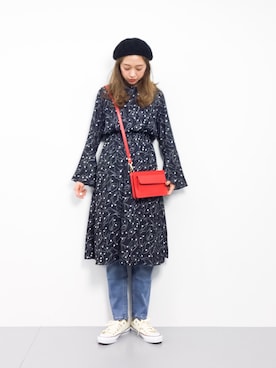 「BEAUTY&YOUTH UNITED ARROWS（ビューティーアンドユースユナイテッドアローズ）のby ※∵デニムテーパードパンツ◆（デニムパンツ）」を使った、teraさん（レディース・164cm）の春コーディネート