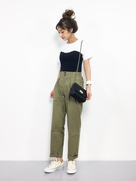 「Ungrid（アングリッド）のアイテム（チューブトップ）」を使った、teraさん（レディース・164cm）の夏コーディネート