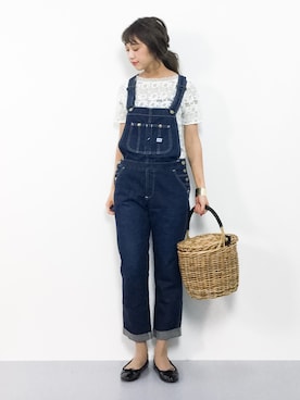 「haco!（ハコ）のアイテム（サロペット/オーバーオール）」を使った、teraさん（レディース・164cm）の夏コーディネート