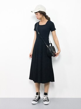 「URBAN RESEARCH（アーバンリサーチ）の【WEB限定】ラウンドスクエアショルダー（ショルダーバッグ）」を使った、teraさん（レディース・164cm）の夏コーディネート