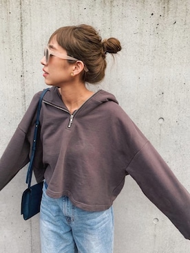 「titivate（ティティベイト）のアイテム（パーカー）」を使った、teraさん（レディース・164cm）の春コーディネート