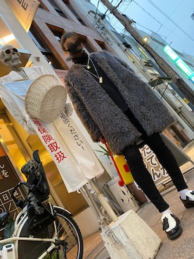 「ロングコート×スキニー」｜シフさん（メンズ・184cm）の冬コーディネート