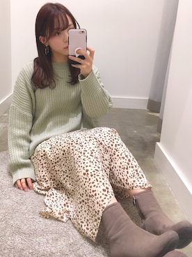 「ピスタチオ」｜「アイテム（その他）」を使った、ふうかさん（レディース・148cm）の冬コーディネート