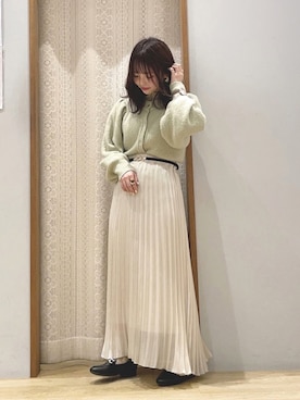 「ピスタチオ」｜「アイテム（ローファー）」を使った、ふうかさん（レディース・148cm）の冬コーディネート