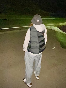 「INTERBREED（インターブリード）のアイテム（帽子）」を使った、mit0830さん（レディース・151cm）の春コーディネート