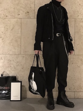 Syuntaさんの「FUCK CONFUSED ECO BAG」を使ったコーディネート