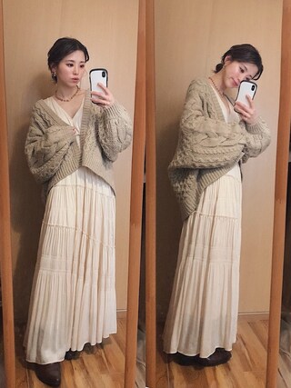 Ameri(アメリ)の「SLANT SHIRRING PLEATS DRESS(ワンピース Ameri(アメリ)の「SLANT SHIRRING PLEATS DRESS(ワンピース