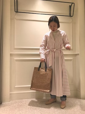 「BEAUTY&YOUTH UNITED ARROWS（ビューティーアンドユースユナイテッドアローズ）のアイテム（ワンピース/ドレス、ホワイト系）」を使った、Aya Tanigawaさん（レディース・155cm）の冬コーディネート