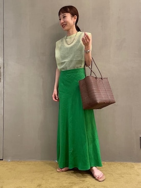 「UNITED ARROWS（ユナイテッドアローズ）のUWCS VLM チェーン ネックレス（ネックレス、シルバー系）」を使った、Aya Tanigawaさん（レディース・155cm）の春コーディネート