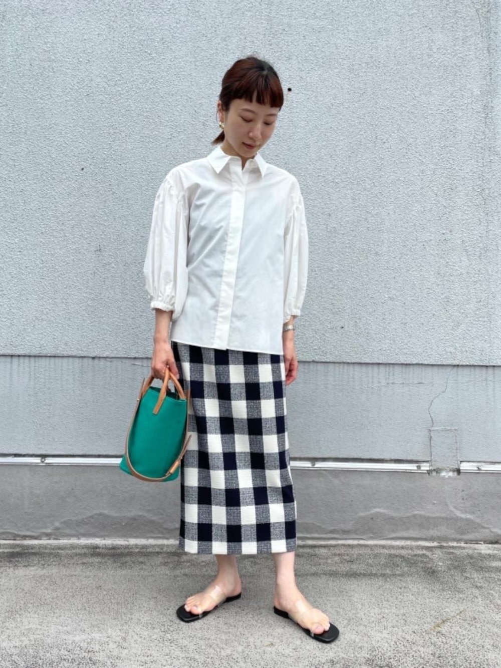【ユナイテッドアローズ（ダリア）】ギンガムチェック　ストレッチ　タイトスカート UNITED ARROWS（ユナイテッドアローズ）の「UWCC P ギンガム